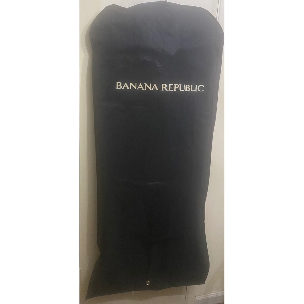 Banana Republic Mens Wool Cashmere Coat Black Sz M Hidden Zip & Button Overcoat